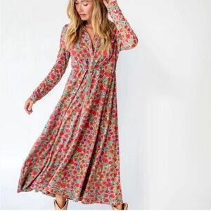 NATURAL LIFE Vibrant Floral Long Sleeve Dress